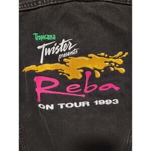 VTG Reba McEntire Wm XL 1993‎ Concert Tour Black Denim Lee Jean Jacket Big Smith